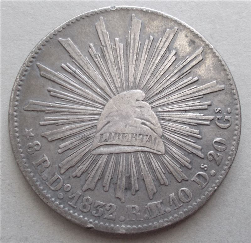 1832-Durango-8-Reales,-M/L